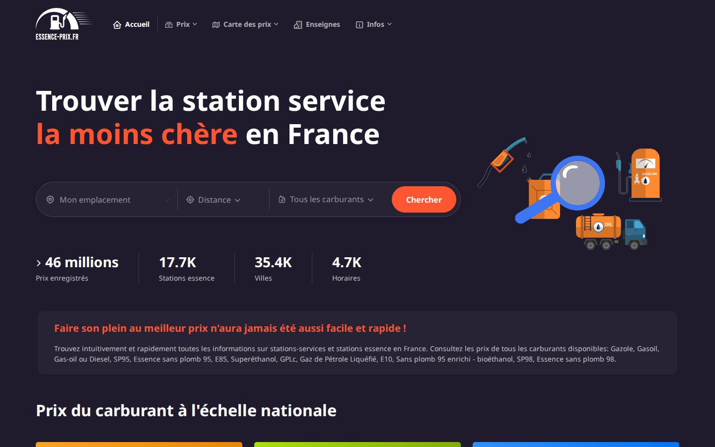 Essence-prix.fr: Les prix des carburants de toutes les stations-service de France, mis à jour en continu.